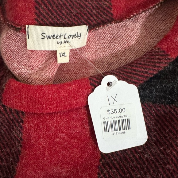 NWT Buffalo Plaid Sweater Dress XL - Picture 2 of 2